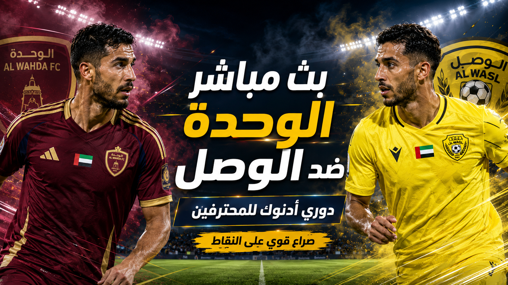 بث مباشر الوحدة و الوصل اليوم.. صراع إماراتي على النقاط في دوري أدنوك